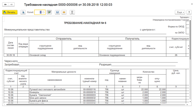 Готовое требование. Списание материалов форма м-11. Образец заполнения требования-накладной м-11 при списании материалов. Списание материалов требованием накладной форма. М-11 требование-накладная в 1с.