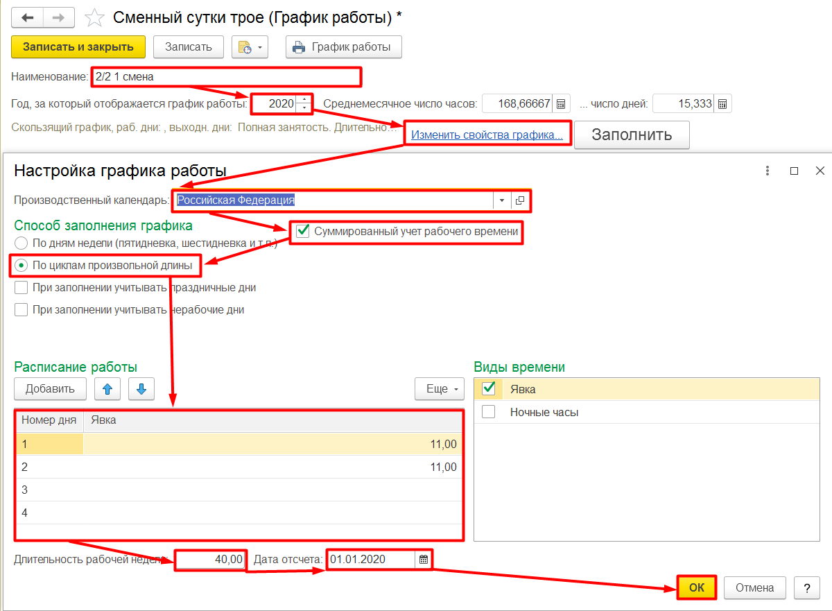 Учет рабочего времени в 1с. Суммированный учет рабочего времени в 1 с. Суммированный учет в 1с. Настройка Графика работы в 1с.