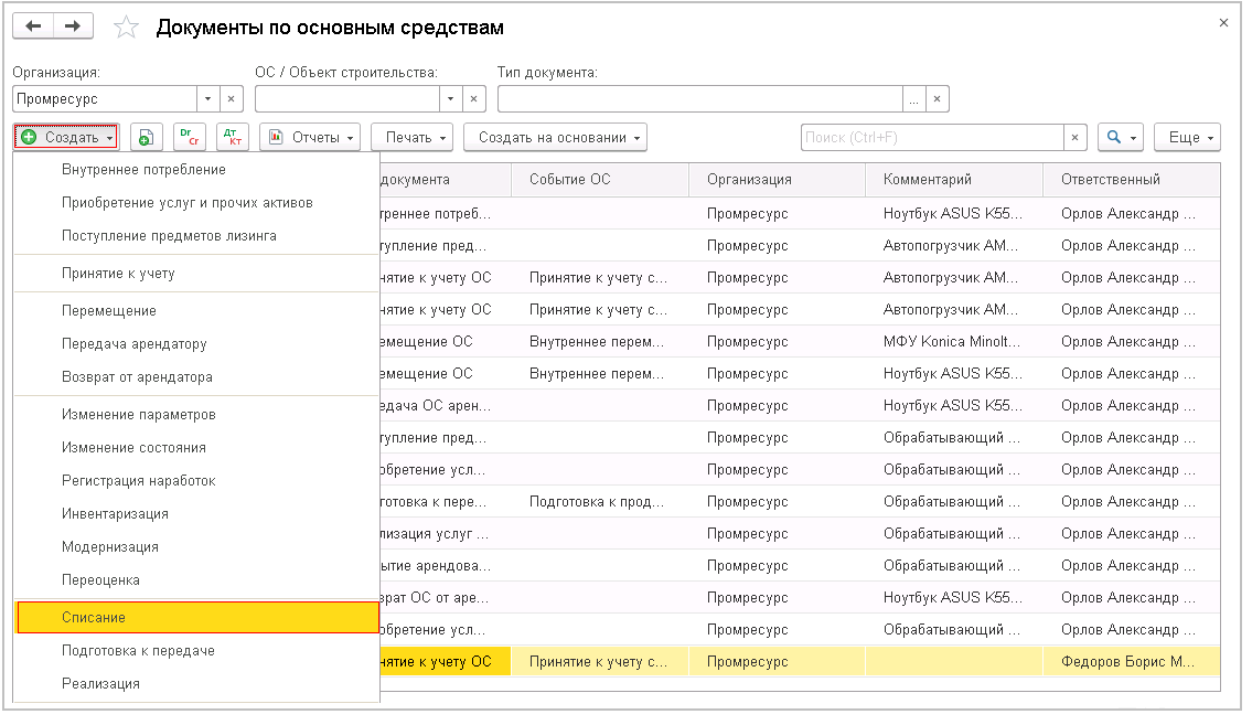 Ликвидация основных средств. Основные средства в 1с список. Выписка основных средств. 1с облако основные средства. Частичная ликвидация основного средства в 1с 8.3.