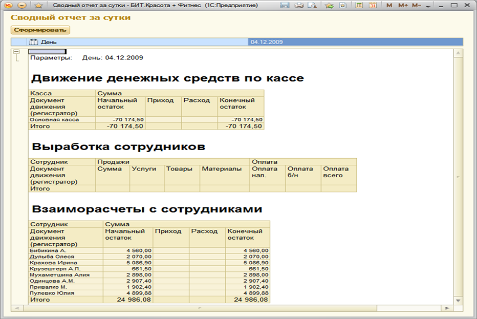 Отчет работника